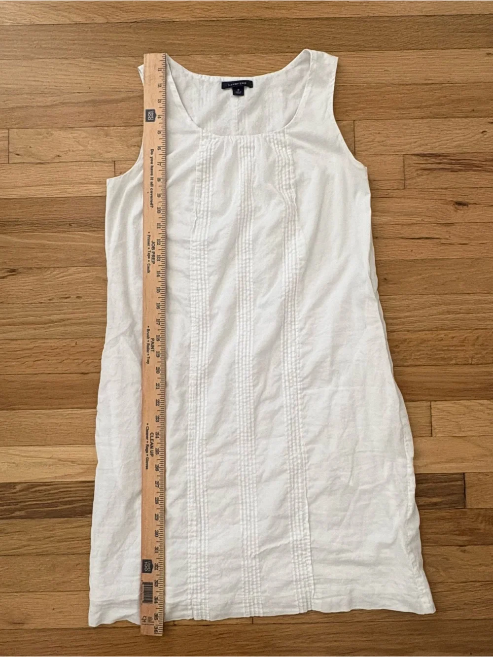 Lands' End White Pintuck Dress 100% Cotton Size 8 Pockets - Picture 4 of 8